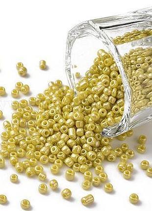 Бісер круглий непрозорий матовий, колір жовтий 10