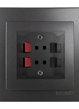 Розетка nilson touran антрацит аудіо стерео