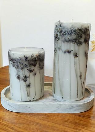 «лавандовый покой» - набор свечей на подставке, с ароматом цитрус