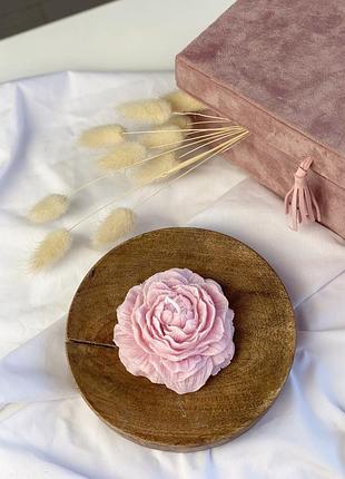 Соевая свеча пион с эфирными аромамаслами 8х3.5см orgazmiс