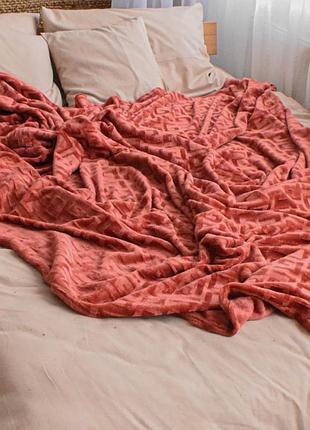 Плед евро кoloco "версаче" 220 х 240 см (38595) коралловый