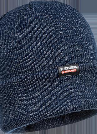 Светоотражающая трикотажная шапка с подкладкой insulatex b026 темно-синий