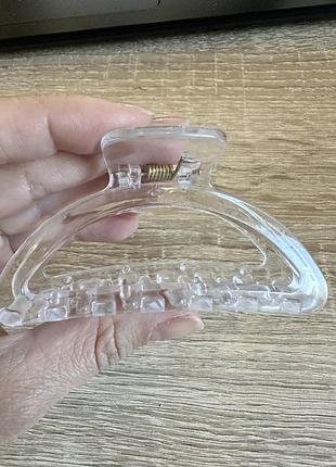 Зажим для волос трапеция 9 см, разные цвета, цена за 1 шт, крабик аксессуар для причесок прозорий