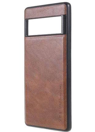 Google pixel 7 pro защитный чехол x-level leather back cover - brown
