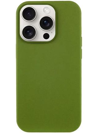 Чехол silicone case full protective (aa) no logo для apple iphone 14 pro (6. 1)(зеленый / dark olive)