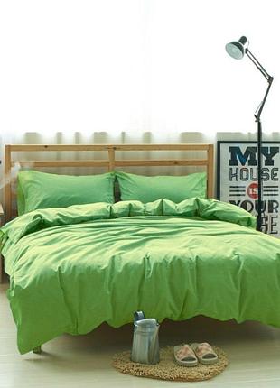 Постельное белье из льна фисташка двуспальный