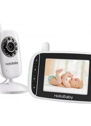 Видеоняня hellobaby hb32, с цветным дисплеем 3.2", двусторонней связью, термометром, 8 колыбельными