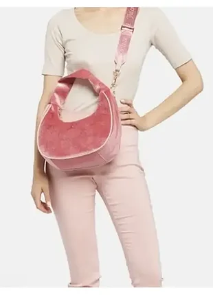 Сумка juicy couture велюровая розовая с стразами