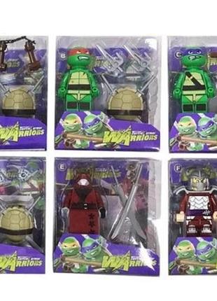 Набір черепашки ніндзя зі зброєю, набір із 6 фігурок aurora