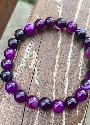 Браслет, браслет с камнями, браслет из аметистового агата, браслет ручной работы