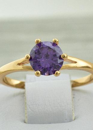 Кольцо фиолетовые фианиты xuping позолота 18к, 19 размер (ширина 6мм, вес 1.4г)