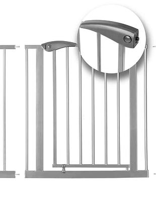 Захисні металеві ворота , хвіртка , бар'єр безпеки 75х105 см для дітей в дверний отвір nukido 718301 сірі польща