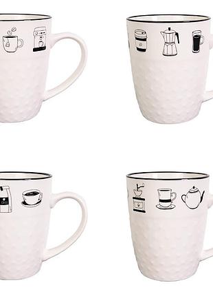 Vt-c-205380 чашка черно-белые напитки vittora, 380мл