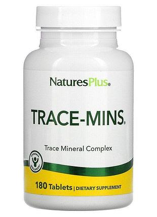 Мультимінерали, trace-mins, nature's plus, 180 таблеток