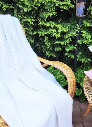 Піке вафелька, білий (плед 140*220см)