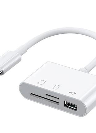 Переходник для type-c на usb и sd/tf card reader адаптер для usb-c на флешку и sd tf картридер