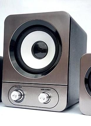 Колонки із сабвуфером для комп'ютера good sound 2.1 ft-25 (колір срібний)