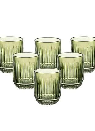 Набір склянок 6 штук по 250 мл скляні зелений hp4147