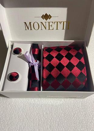 Monetti набор шелковый галстук, красного цвета, amazon, германия