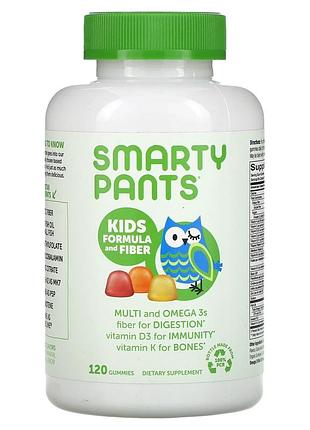 Smartypants, формула для детей с клетчаткой, со вкусом клубники и банана, апельсина и лимона, 120 жевательных
