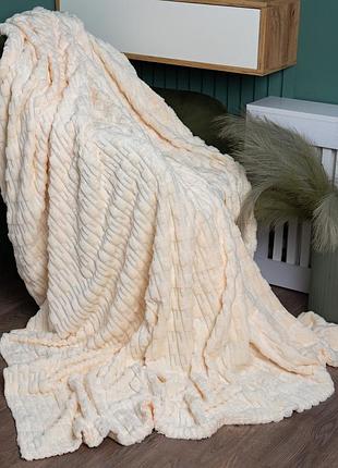 Плед євро koloco "пунктир" 200 х 230 см (38600) айворі