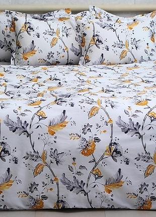Полуторный комплект постельного белья 100% хлопок (турция) премиум качество с компаньоном (1,5-сп.) pt-025