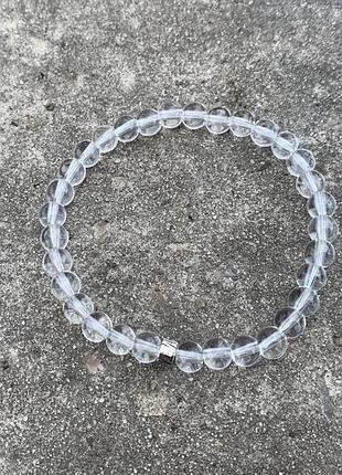 Браслет, браслет с камнями, браслет из горного хрусталя, браслет ручной работы