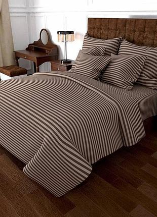 Постільна білизна коричнева бязь страйп meriset - євро
