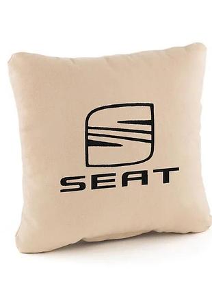 Подушка в автомобиль seat, подушка декоративная автомобильная бежевый