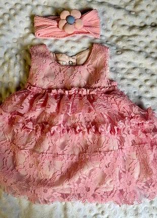 Сукня і повʼязка на 3-6 місяців