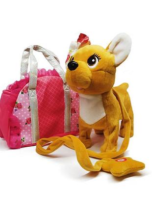Мягкая игрушка собака 43947 музыкальная, в сумочке