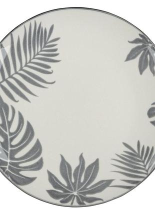 Vt-p-1190g тарілка десертна сірі листя vittora 190мм