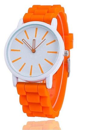 Стильные женские наручные часы geneva яркие цвета оранжевый