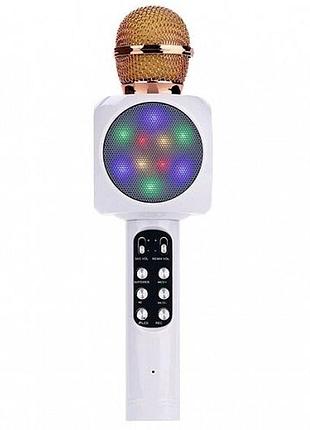 Беспроводной микрофон караоке с динамиком и цветомузыкой ws-1816, white