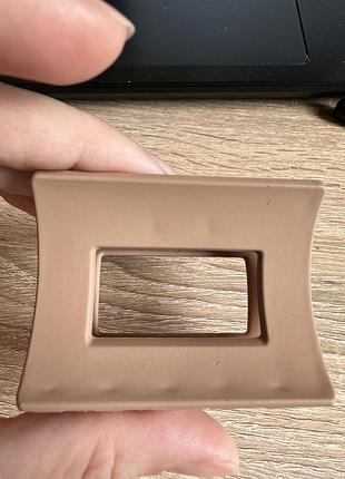 Зажим для волос рамочка 6 см, разные цвета, цена за 1 шт, крабик аксессуар для причесок кава з молоком матовий