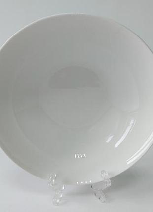 Салатник белый керамический миска глубокая для первых блюд тарелка d 21 cm h 6,5 cm второй сорт forkopt