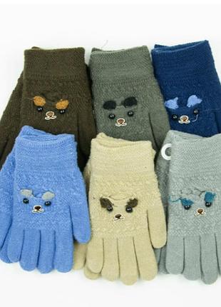 Рукавиці подвійні вовняні рукавички для хлопчика 4-6 років