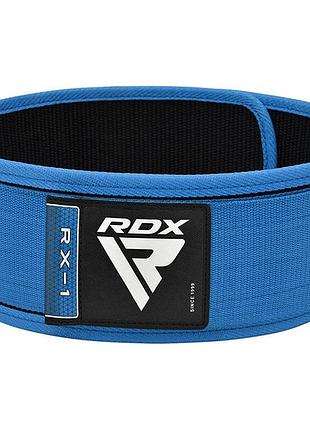 Пояс для тяжелой атлетики rdx rx1 из неопрена, синий, размер s (талия 63-76 см)