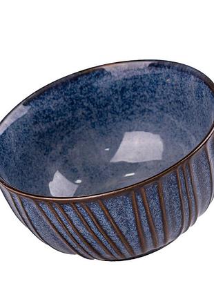 Тарелка глубокая круглая из фарфора 11.5 см синий hp641