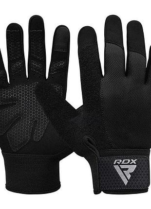 Рукавички для фітнесу rdx w1 full plus, чоловічі, l (обхват 21-23 см), бавовна/нейлон, чорні - комфорт і захист для тренувань