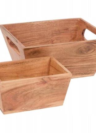 Натуральные деревянные контейнерные корзины/миски из акации