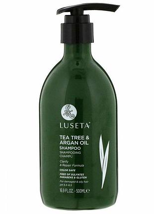 Шампунь для волосся luseta beauty tea tree & argan oil shampoo, 500 мл