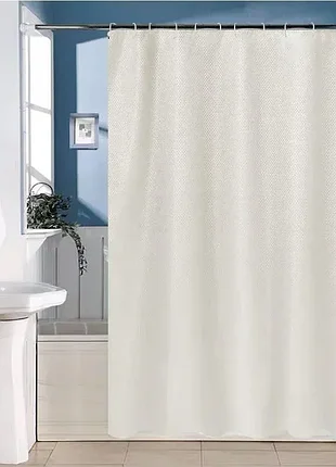 Шторка для ванны и душа с кольцами однотонная 100% полиэстер 180х180см