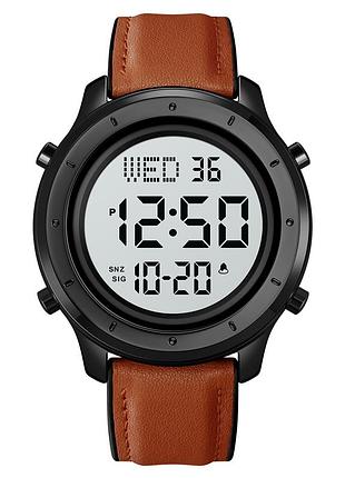 Skmei 1864lbnwt brown-white leather