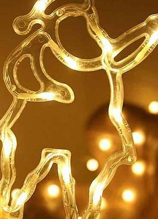 Світлодіодна фігурка-гірлянда санти тепле біле світло, на батарейках