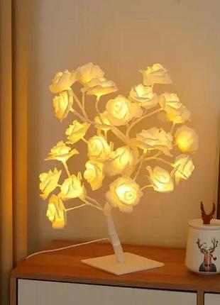 Белая настольная светодиодная лампа / дерево роза / декоративная настольная лампа для дома