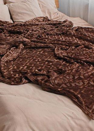Плед евро кoloco "версаче" 220 х 240 см (38597) коричневый