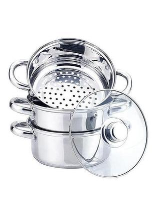 Пароварка нержавіюча maestro 180 мм х 2 л mr-2900-18 (mr-2900-18)