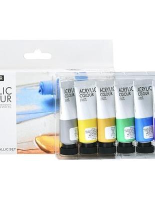 Фарби акрилові в наборі art rangers acrylic colour metallic set, 8 тюбиків по 22 мл