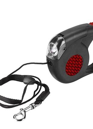 Повідець-рулетка для вигулу собак, довжина - 4,5 м, до 35 кг, (трос) чорний